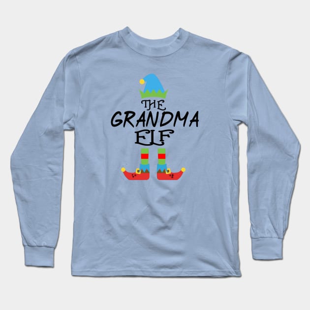 The Grandma Elf Matching Family Group Christmas Party SANTA Long Sleeve T-Shirt by CareTees